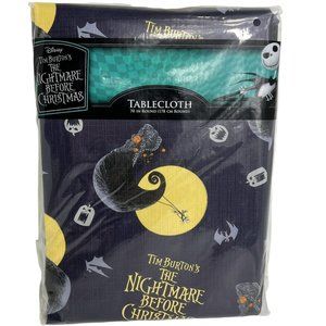Disney Nightmare Before Christmas Tablecloth 70" Round Jack Skellington Pumpkins